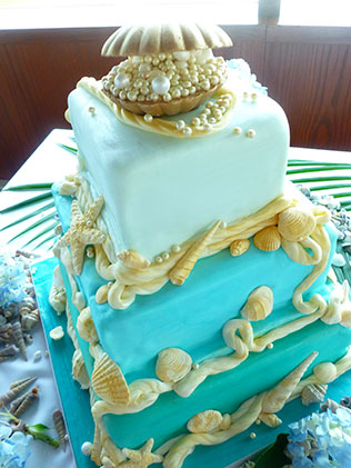 морская свадьба, торт в морском стиле