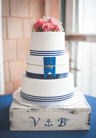морская свадьба, торт в морском стиле