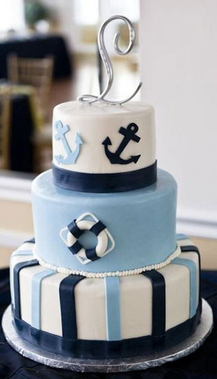 морская свадьба, торт в морском стиле
