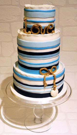 морская свадьба, торт в морском стиле