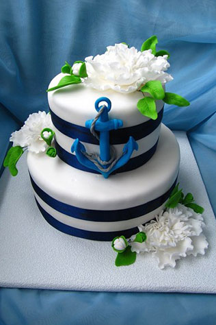 морская свадьба, торт в морском стиле