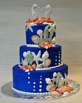 морская свадьба, торт в морском стиле