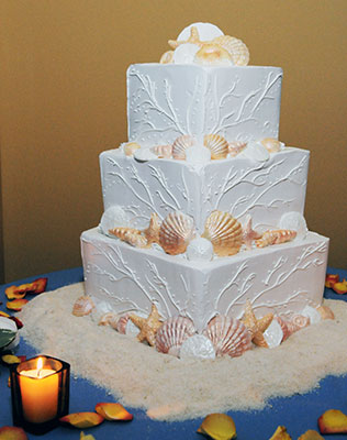 морская свадьба, торт в морском стиле