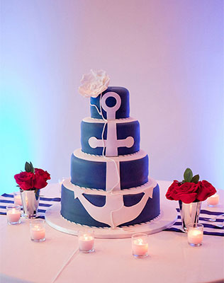 морская свадьба, торт в морском стиле