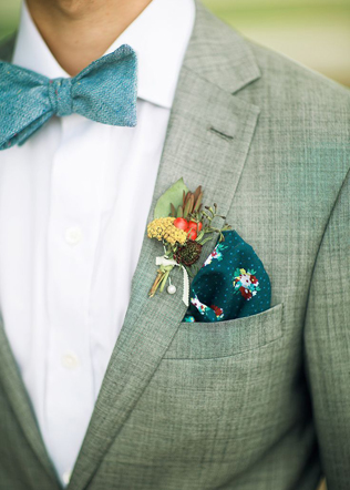 Нагрудный платок: лучшие идеи для свадебного образа 