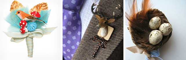 Необычные бутоньерки, отражающие увлечение жениха охотой