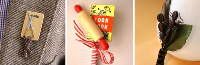 Необычные бутоньерки, отражающие увлечение жениха кухней