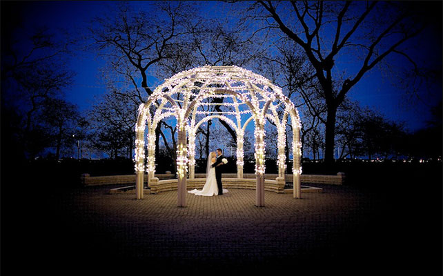 ночная свадьба, декор церемонии