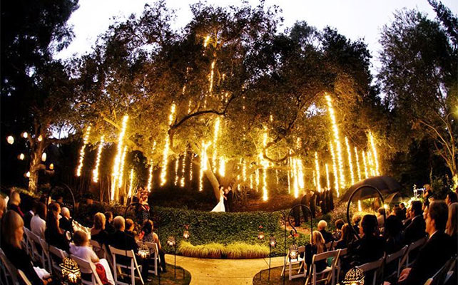 ночная свадьба, декор церемонии