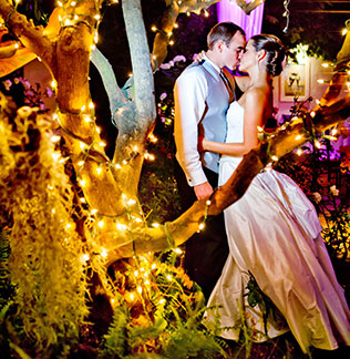 ночная свадьба, декор церемонии