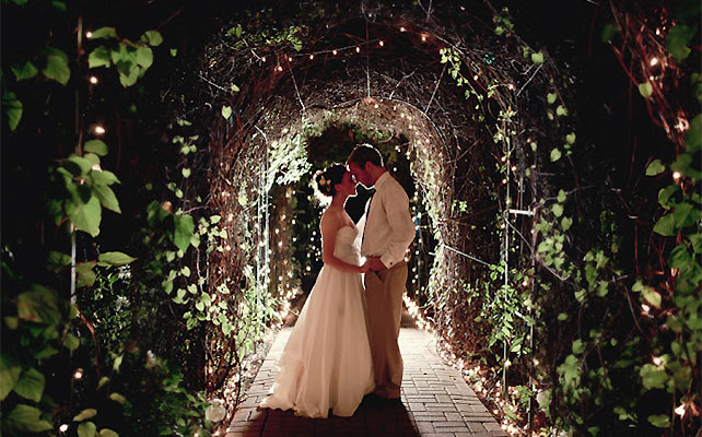 ночная свадьба, декор церемонии