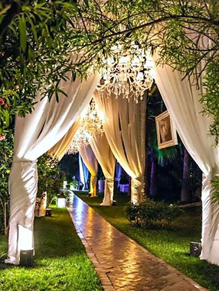 ночная свадьба, декор церемонии