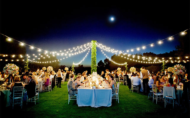 ночная свадьба, декор торжества