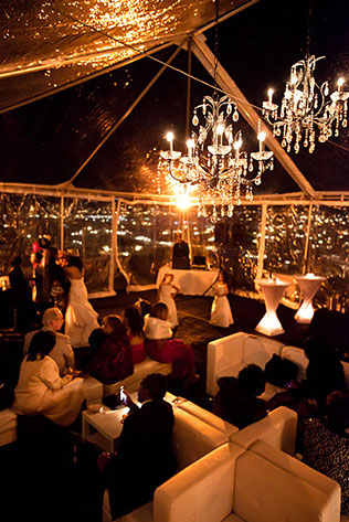 ночная свадьба, декор торжества