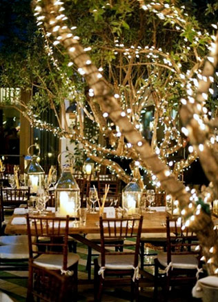 ночная свадьба, декор торжества