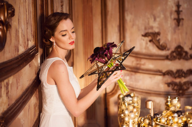 новогодняя свадебная фотосессия, декор