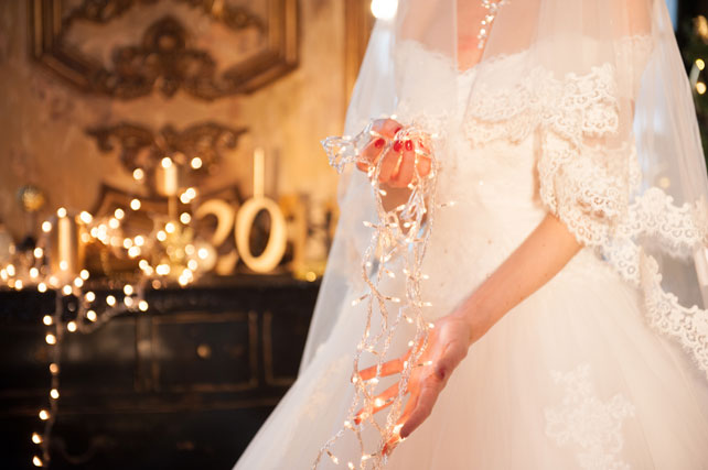 новогодняя свадебная фотосессия, декор