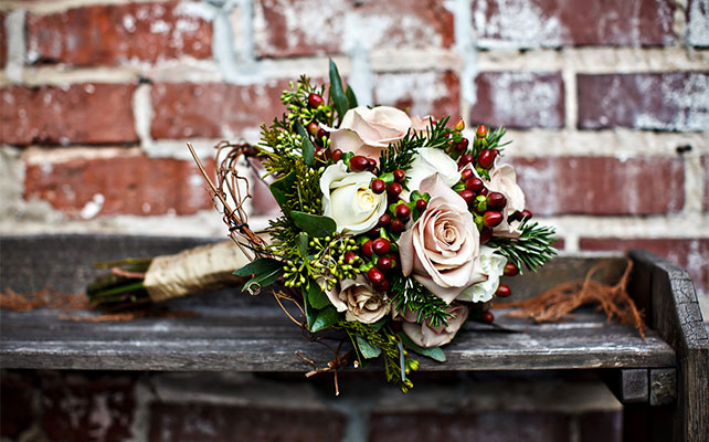 новогодняя свадьба, букет невесты