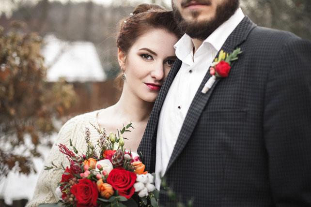 осенняя свадебная фотосессия, жених и невеста