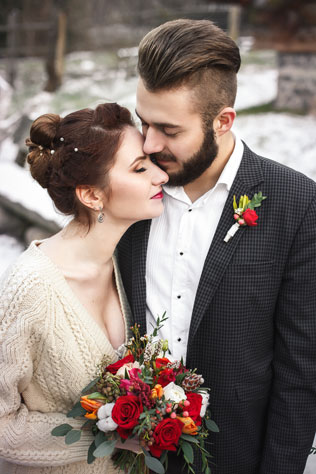 осенняя свадебная фотосессия, жених и невеста