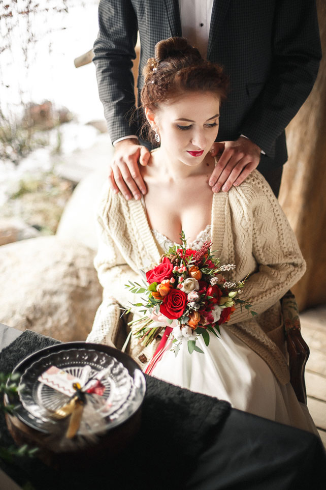 осенняя свадебная фотосессия, образ невесты