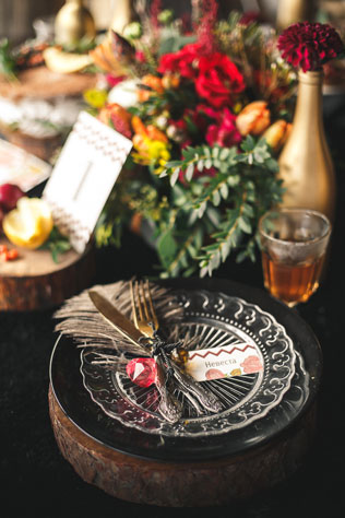 осенняя свадебная фотосессия, декор стола, рассадочные карточки