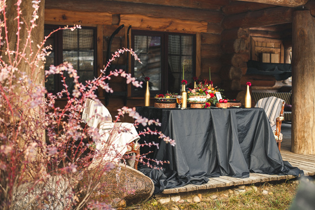 осенняя свадебная фотосессия, декор стола