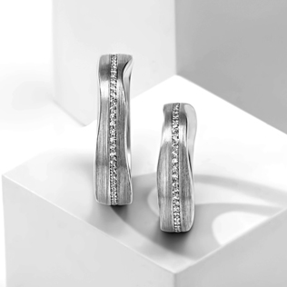 модные обручальные кольца 2019, обручальные кольца BENDES из белого золота