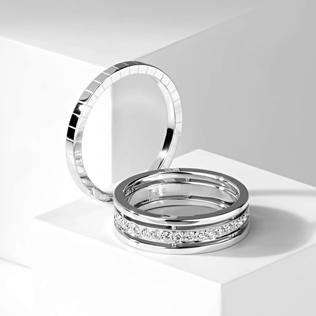 модные обручальные кольца 2019, обручальные кольца BENDES из белого золота