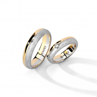 модные обручальные кольца 2019, обручальные кольца BENDES из белого и желтого золота 