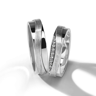 модные обручальные кольца 2019, обручальные кольца-шайбы BENDES из белого золота 