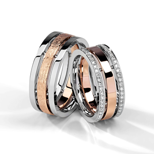 модные обручальные кольца 2019, обручальные кольца-шайбы BENDES из комбинированного золота 