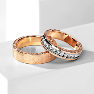 модные обручальные кольца 2019, обручальные кольца-шайбы BENDES из красного золота 