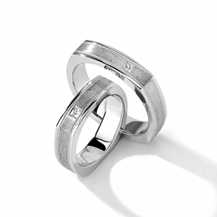 модные обручальные кольца 2019, квадратные обручальные кольца BENDES из белого золота 