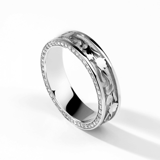 модные обручальные кольца 2019, ажурные обручальные кольца BENDES из белого золота 