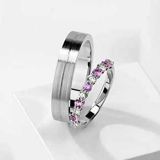 модные обручальные кольца 2019, обручальные кольца BENDES с цветными камнями 