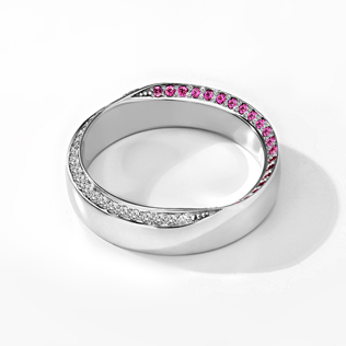 модные обручальные кольца 2019, обручальное кольцо BENDES с цветными камнями 