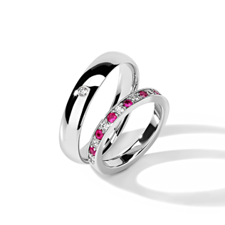 модные обручальные кольца 2019, обручальные кольца BENDES из платины с цветными камнями 