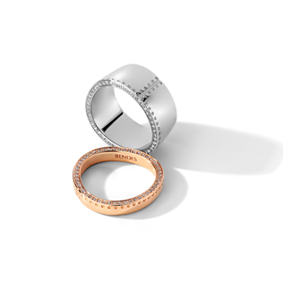 модные обручальные кольца 2019, обручальные кольца BENDES с инкрустацией боковой поверхности кольца 