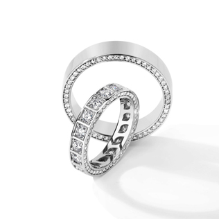 модные обручальные кольца 2019, обручальные кольца BENDES с инкрустацией боковой поверхности кольца