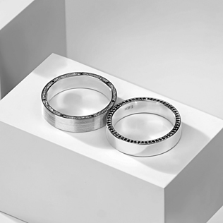 модные обручальные кольца 2019, обручальные кольца BENDES с инкрустацией боковой поверхности кольца 