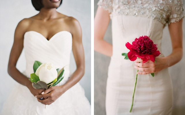 Тренд свадебной моды - один цветок вместо букета невесты