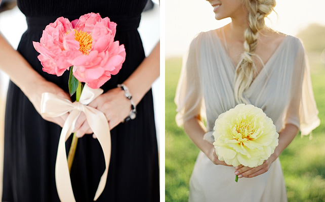 Тренд свадебной моды - один цветок вместо букета невесты