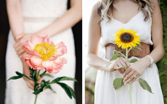 Тренд свадебной моды - один цветок вместо букета невесты