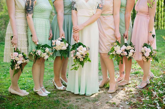Тренд 2015: свадьба в стиле омбре, платья невесты и подружек невесты