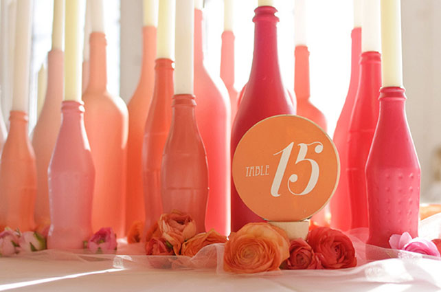 Тренд 2015: свадьба в стиле омбре, нумерация стола