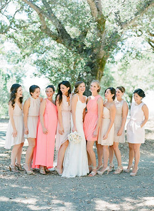 Тренд 2015: свадьба в стиле омбре, невеста с подружками