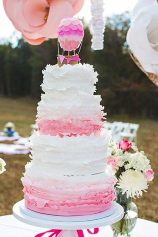 Тренд 2015: свадьба в стиле омбре, свадебный торт 