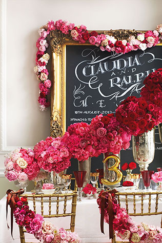 Тренд 2015: свадьба в стиле омбре, стол молодоженов