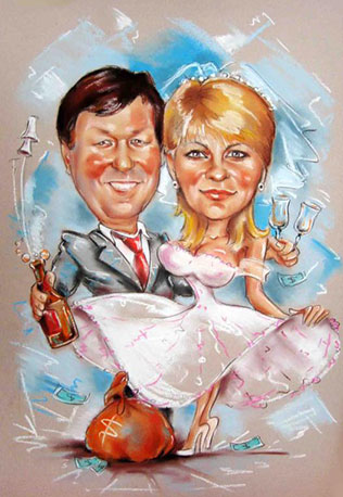 оригинальный подарок на свадьбу, портрет